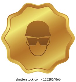 An Illustrated Icon Isolated on a Background - Safety Glasses and Helmet
