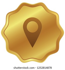 An Illustrated Icon Isolated on a Background - Rounded Map Pointer