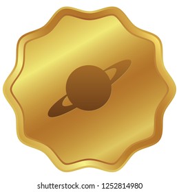 An Illustrated Icon Isolated on a Background - Ring Planet