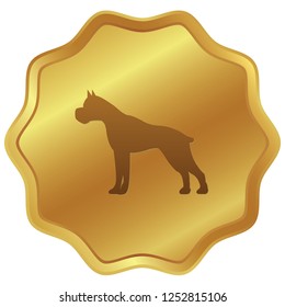 An Illustrated Icon Isolated on a Background - Pitbull Guard Dog