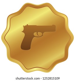 An Illustrated Icon Isolated on a Background - Pistol