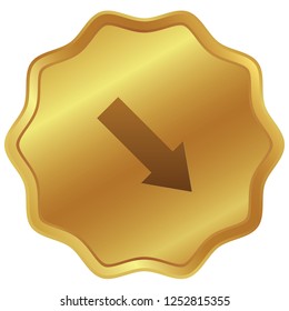 An Illustrated Icon Isolated on a Background - Lower Right Arrow