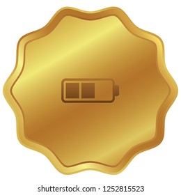 An Illustrated Icon Isolated on a Background - Half Battery