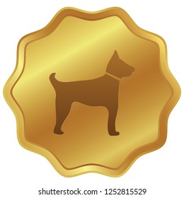 An Illustrated Icon Isolated on a Background - Guard Dog
