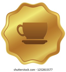 An Illustrated Icon Isolated on a Background - Cup and Saucer