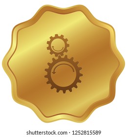 An Illustrated Icon Isolated on a Background - Counter Rotating Cogs
