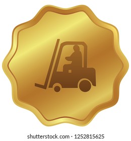 An Illustrated Icon Isolated on a Background - Fork Lift Truck