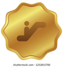 An Illustrated Icon Isolated on a Background - Escalator