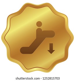 An Illustrated Icon Isolated on a Background - Escalator Down