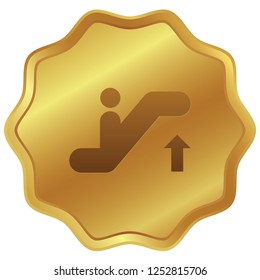 An Illustrated Icon Isolated on a Background - Escalator Up