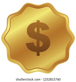 An Illustrated Icon Isolated on a Background - Dollar Sign