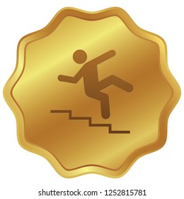 An Illustrated Icon Isolated on a Background - Danger Stairs