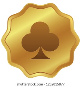 An Illustrated Icon Isolated on a Background - Clubs Card Suit
