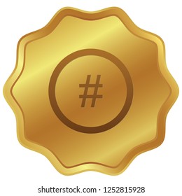 An Illustrated Icon Isolated on a Background - Circle Hash Outline