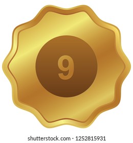 An Illustrated Icon Isolated on a Background - Circle 9 Filled
