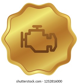 An Illustrated Icon Isolated on a Background - Check Engine Light