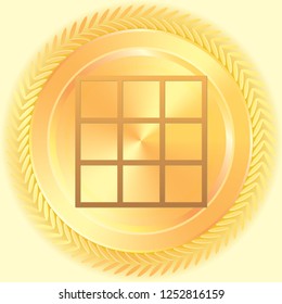 An Illustrated Icon Isolated on a Background - Web Wireframe 9 Way Split