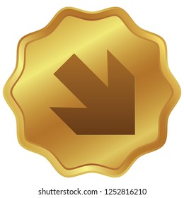 An Illustrated Icon Isolated on a Background - Arrow Down Right