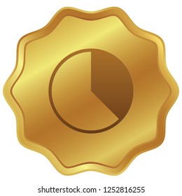 An Illustrated Icon Isolated on a Background - 37 Percent Pie Chart