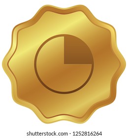 An Illustrated Icon Isolated on a Background - 25 Percent Pie Chart
