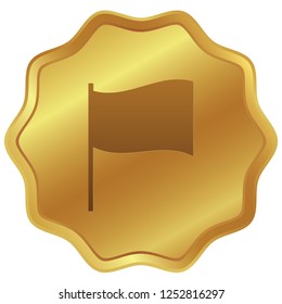 An Illustrated Icon Isolated on a Background - 3D Rectangular Waving Flag