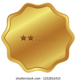 An Illustrated Icon Isolated on a Background - 2 Star Rating
