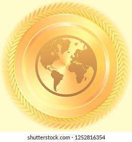 An Illustrated Icon Isolated on a Background - World North America South America Europe
