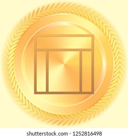 An Illustrated Icon Isolated on a Background - Web Wireframe 4 Way Split Header