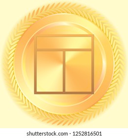 An Illustrated Icon Isolated on a Background - Web Wireframe 3 Way Split Header