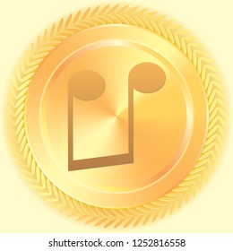 An Illustrated Icon Isolated on a Background - Upside Down Quavers