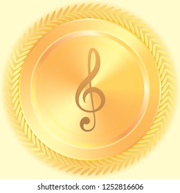 An Illustrated Icon Isolated on a Background - Treble Clef