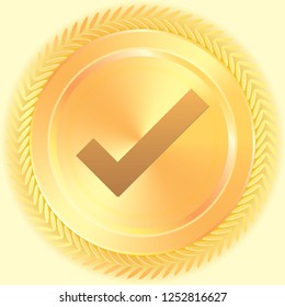 An Illustrated Icon Isolated on a Background - Tick Success