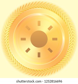 An Illustrated Icon Isolated on a Background - Sun
