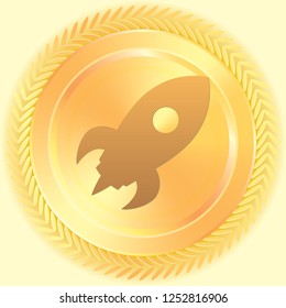 An Illustrated Icon Isolated on a Background - Space Rocket