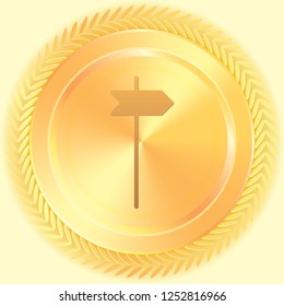 An Illustrated Icon Isolated on a Background - Sign Post Right