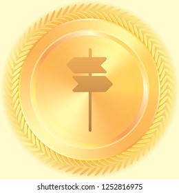 An Illustrated Icon Isolated on a Background - Sign Post Left Right