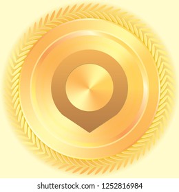 An Illustrated Icon Isolated on a Background - Short Map Pointer Open