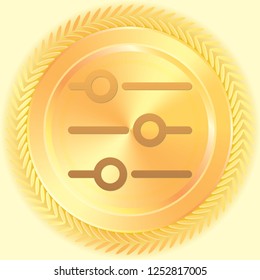 An Illustrated Icon Isolated on a Background - Settings Horizontal
