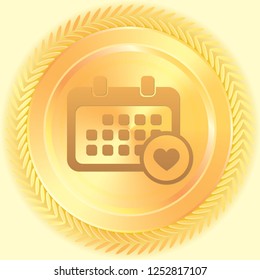 An Illustrated Icon Isolated on a Background - Rounded Calendar Favourite