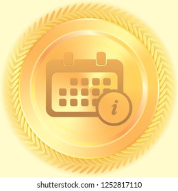 An Illustrated Icon Isolated on a Background - Rounded Calendar Information