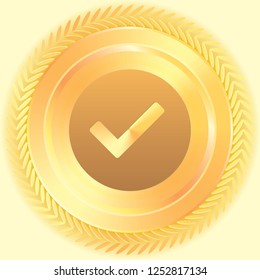 An Illustrated Icon Isolated on a Background - Round Tick Selected