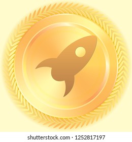 An Illustrated Icon Isolated on a Background - Rocket