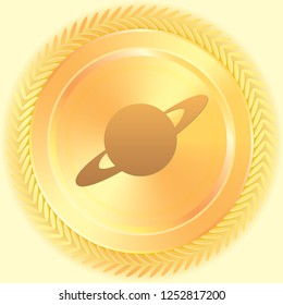 An Illustrated Icon Isolated on a Background - Ring Planet
