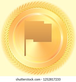 An Illustrated Icon Isolated on a Background - Rectangular Flag Waving