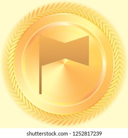 An Illustrated Icon Isolated on a Background - Rectangular Cross Flag