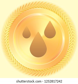 An Illustrated Icon Isolated on a Background - Rain Drops