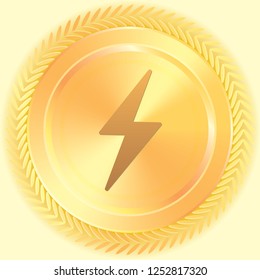 An Illustrated Icon Isolated on a Background - Lightning Bolt