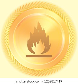 An Illustrated Icon Isolated on a Background - Open Flame
