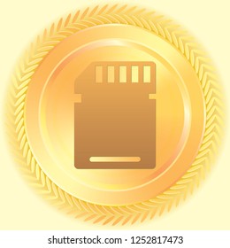 An Illustrated Icon Isolated on a Background - Memory Card