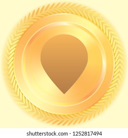 An Illustrated Icon Isolated on a Background - Map Pointer